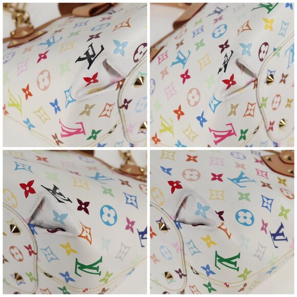 LOUIS VUITTON Monogram Multicolor Annie MM Tote Bag White M40307 LV Auth 120602V - Picture 16 of 16